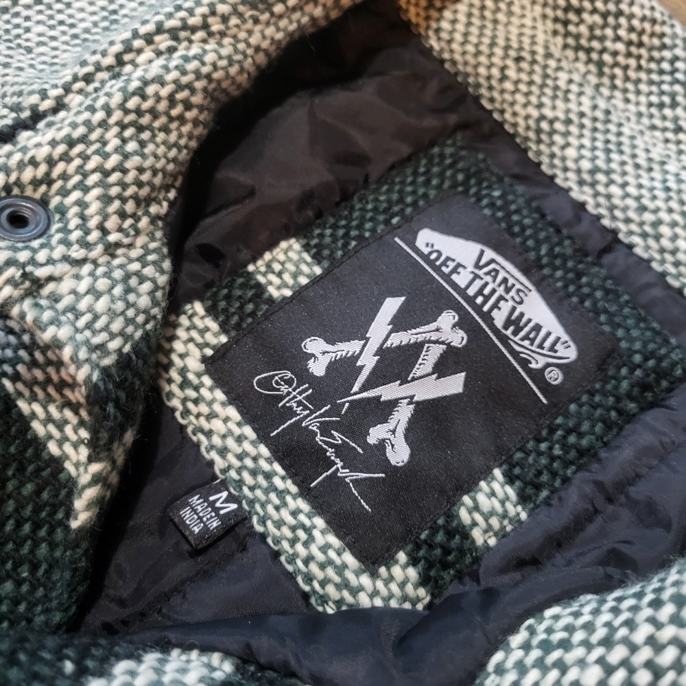 Vans Anthony Van Engelen Men's Green and Gray Blanket Button Down Jacket Size M - Picture 3 of 12